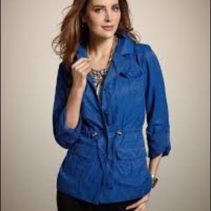 Chicos Luxe Royal Blue Utility Jacket